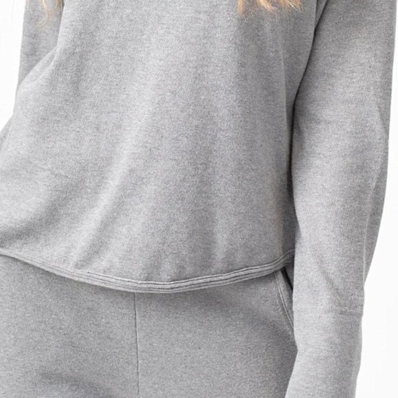 INHABIT Cotton Sweatshirt in Grey. - Picture 2 of 3